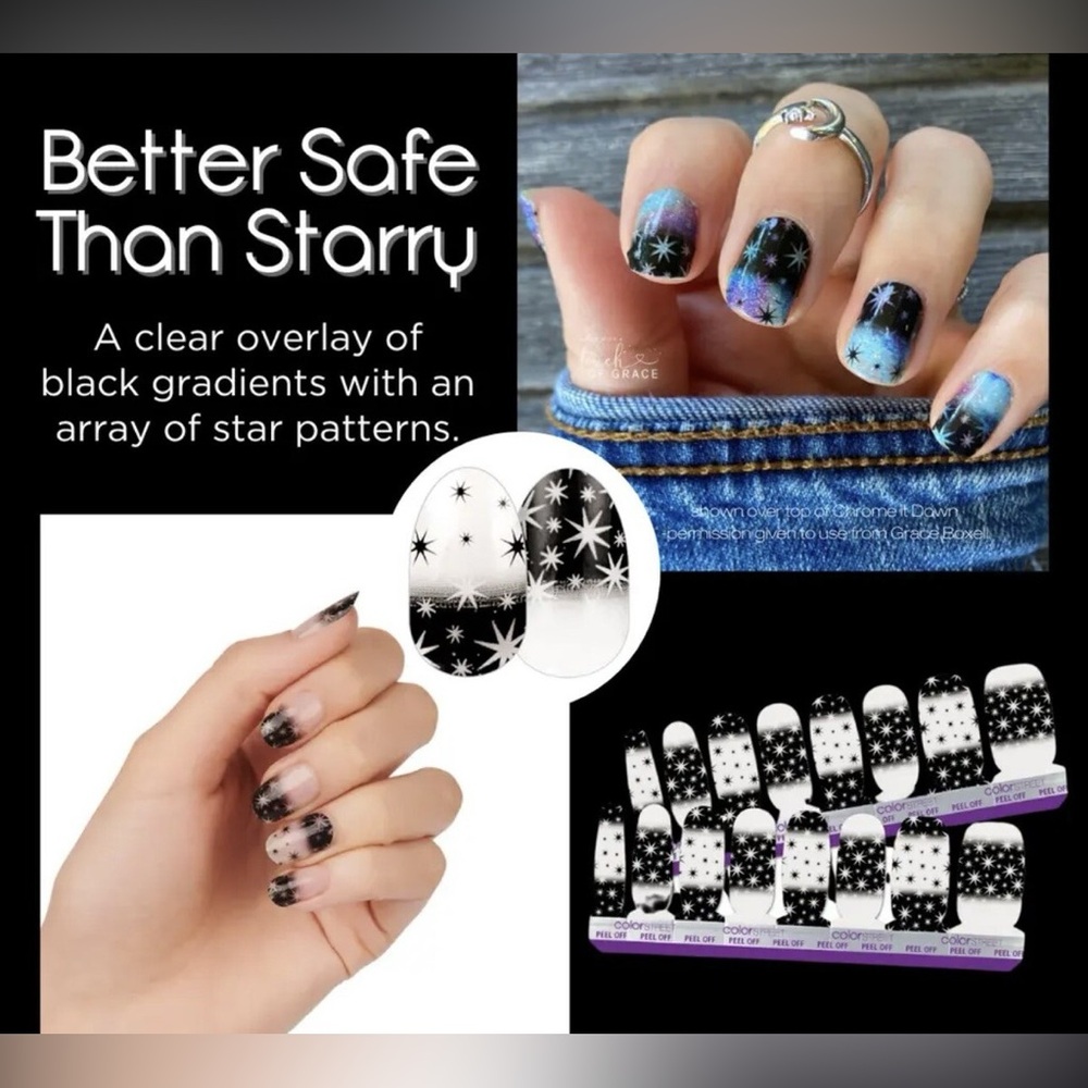 Starry Black Gradient Nail Wraps